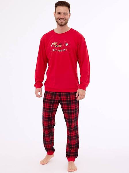 Piżama Cornette Męska Celebrate czerwony XXL