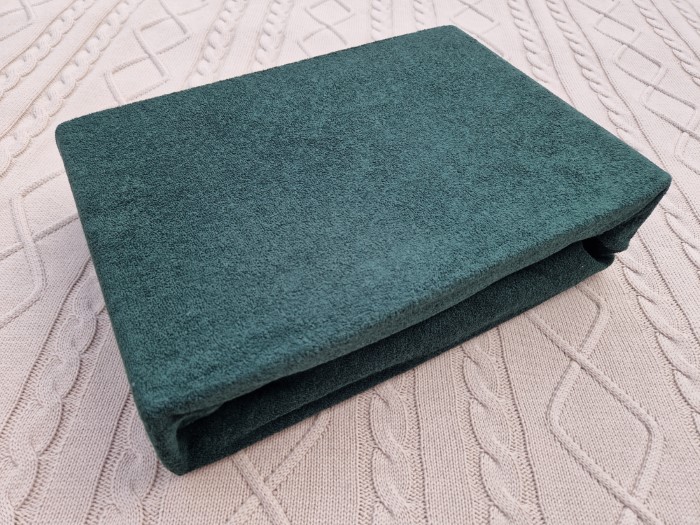 Prześcieradło Martuli Frotte BEZ GUMKI 160x200 24 butelkowa zieleń