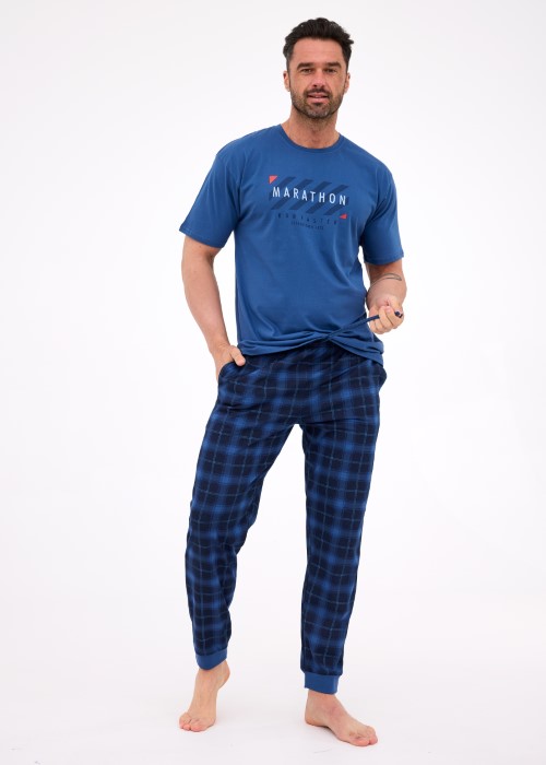 Piżama Cornette męska Marathon 2 jeans L