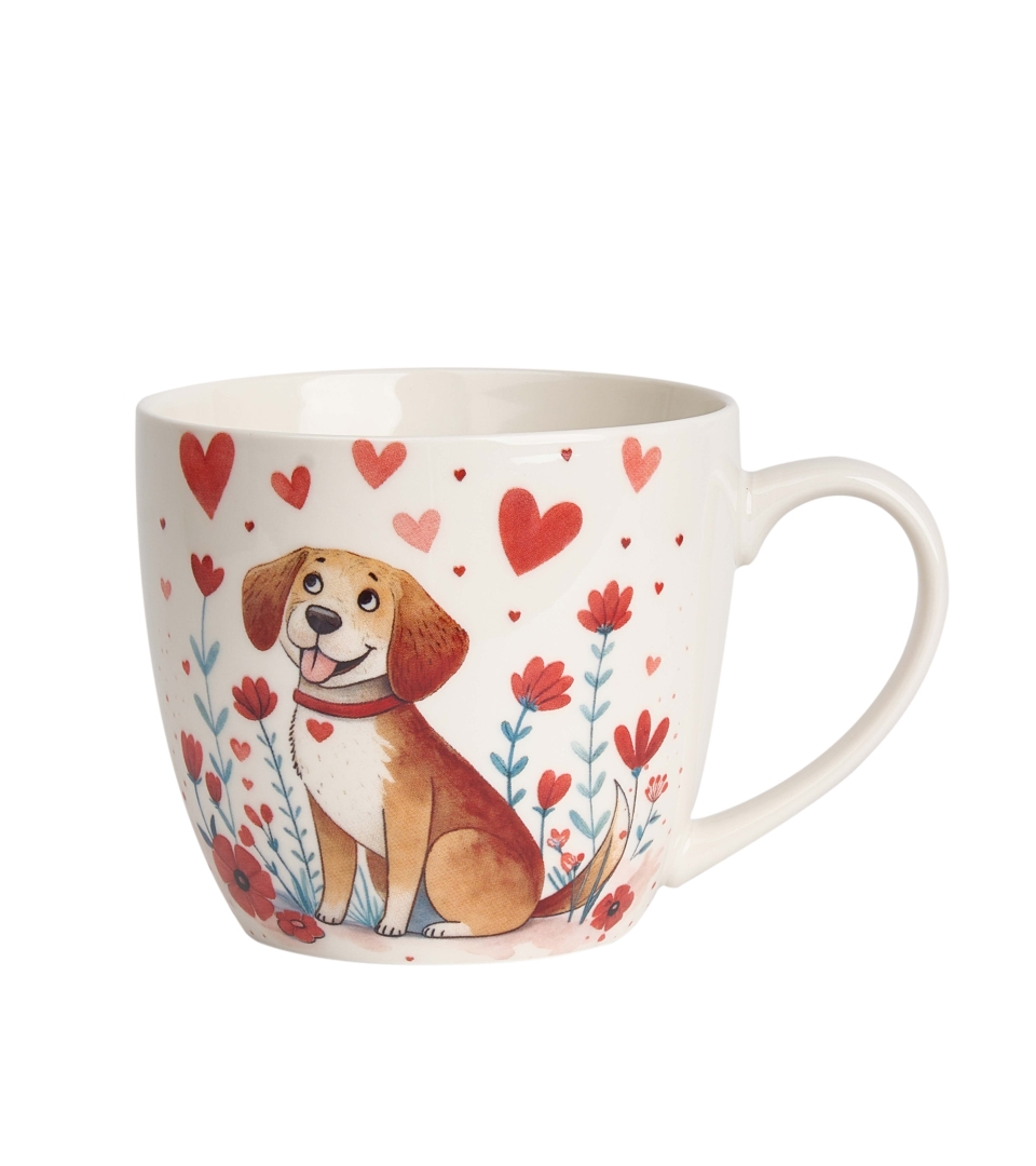 Kubek DUO 460 ml w koszyczku PIES