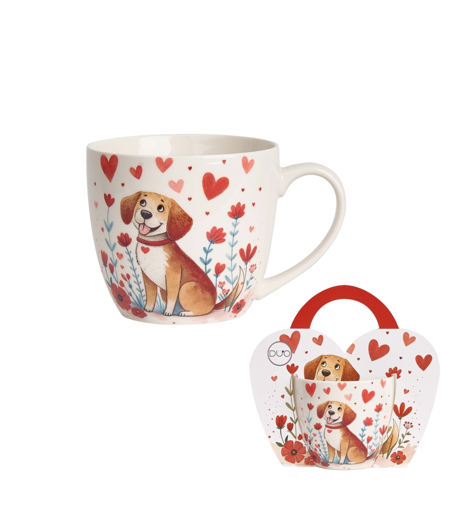 Kubek DUO 460 ml w koszyczku PIES