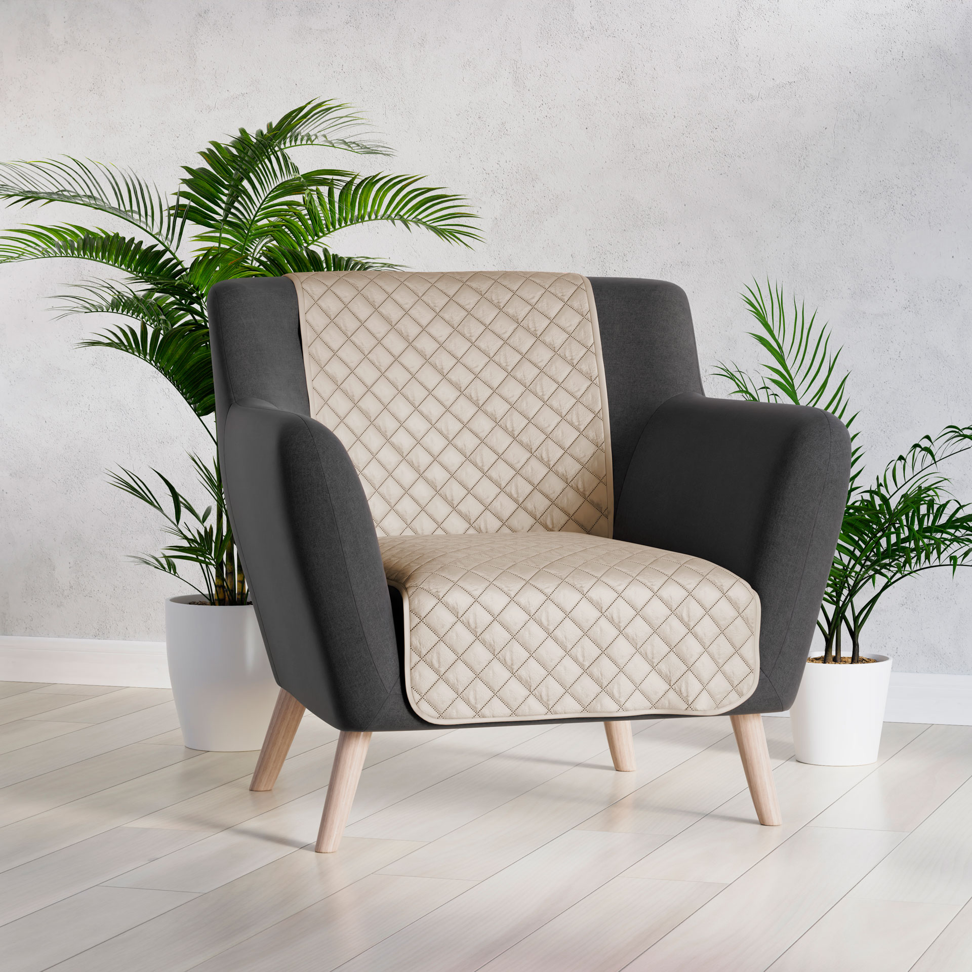 Narzuta velvi ciemny beżowy