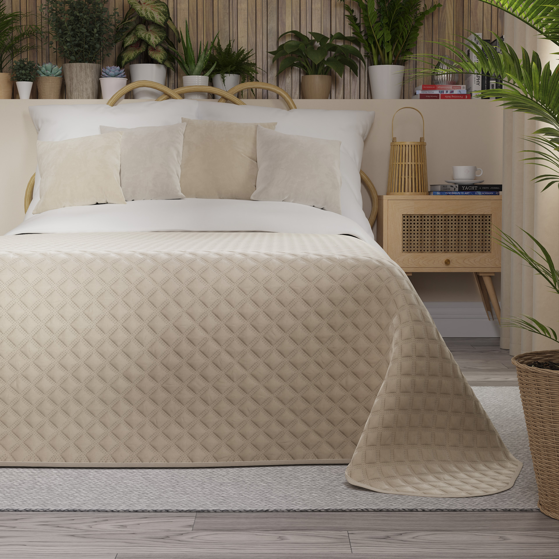 Narzuta Velvi 220x240 jasny beżowy