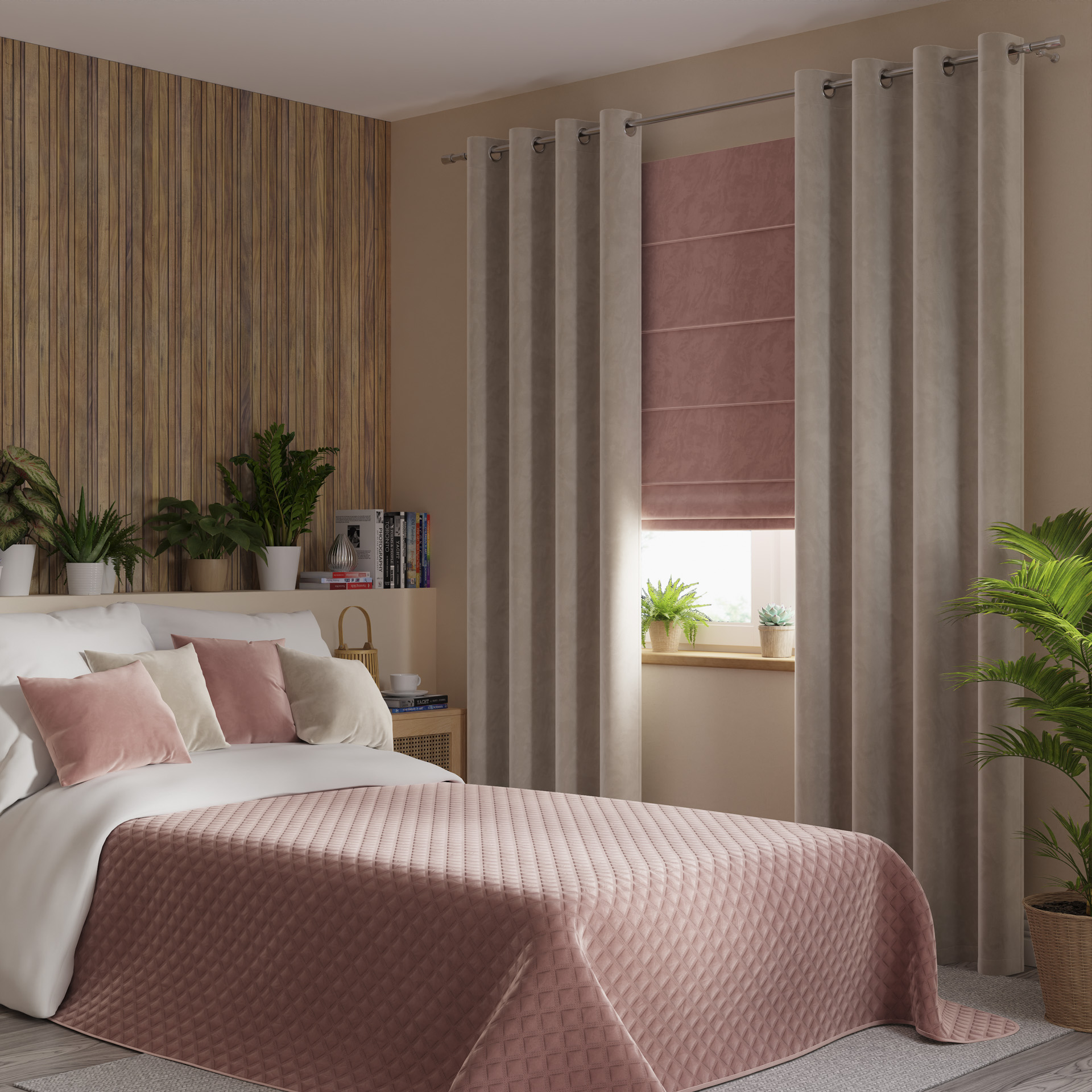 Narzuta Velvi 170x210 ciemny pudrowy różowy