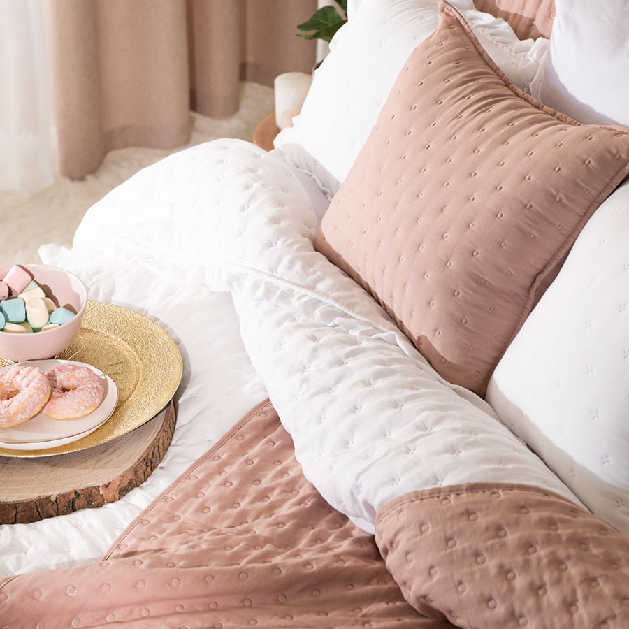 Narzuta Werona z falbanką 200x220 biały