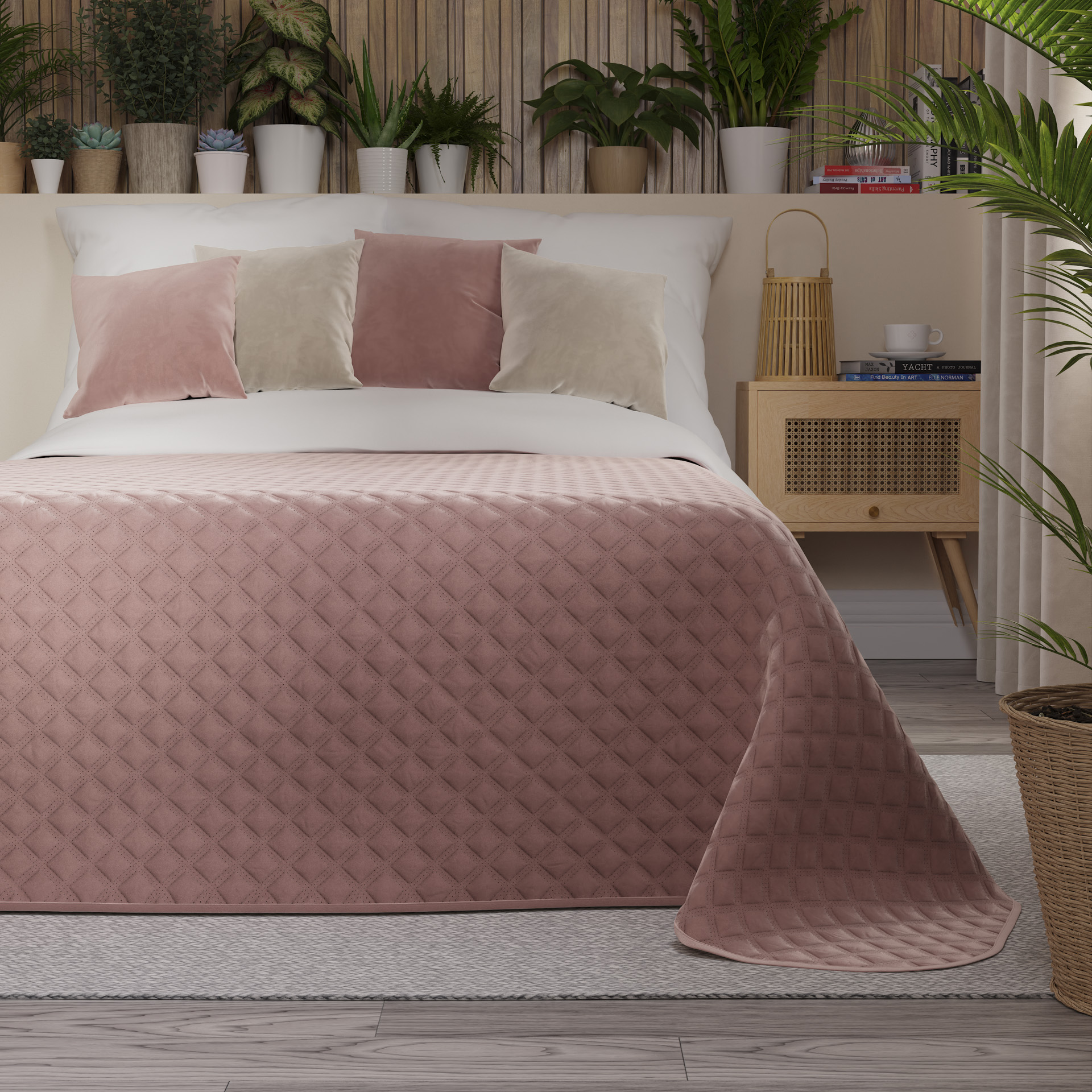 Narzuta Velvi 220x240 ciemny pudrowy różowy