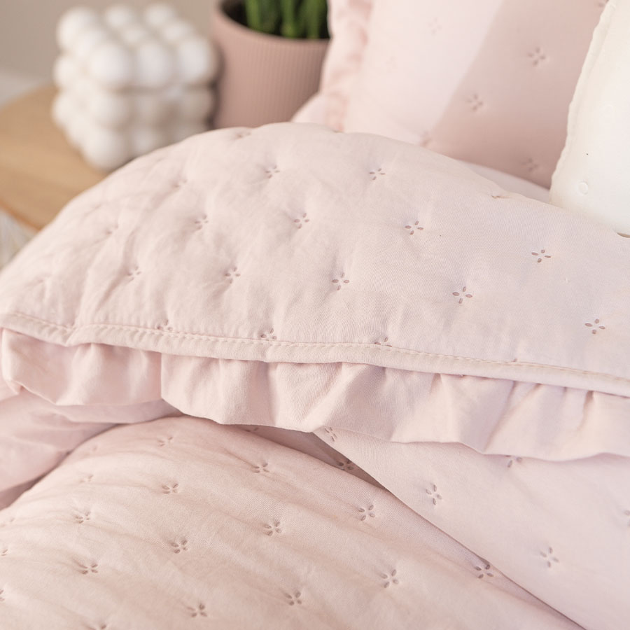 Narzuta Werona z falbanką 200x220 różowy