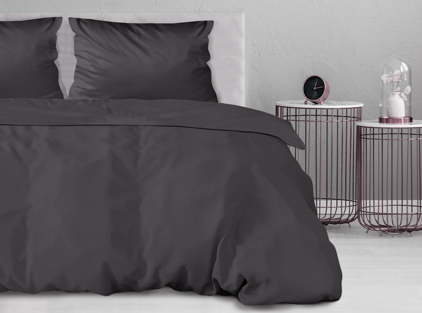 Pościel Greno jednobarwna 140x200 ciemny szary