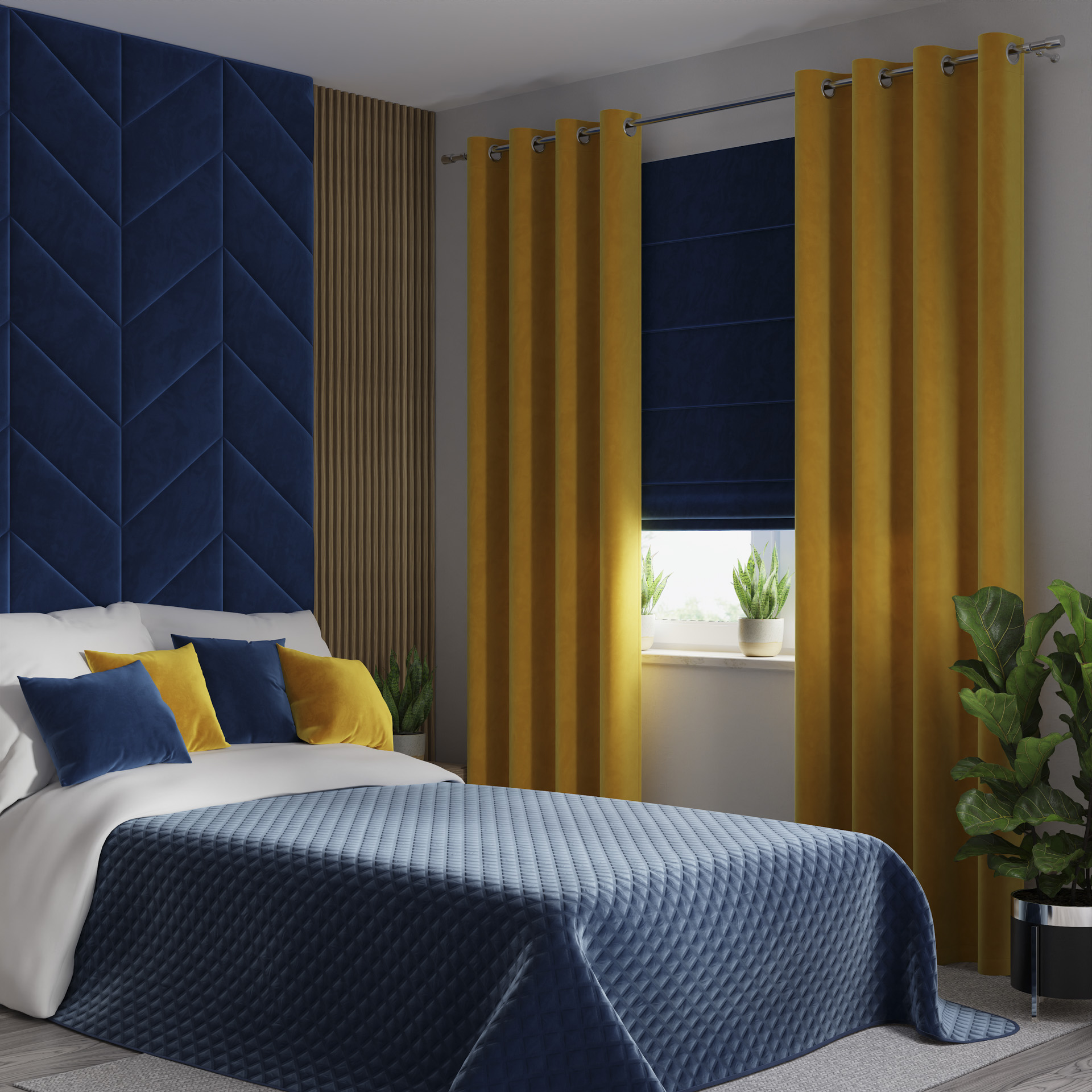 Narzuta Velvi 220x240 granatowy