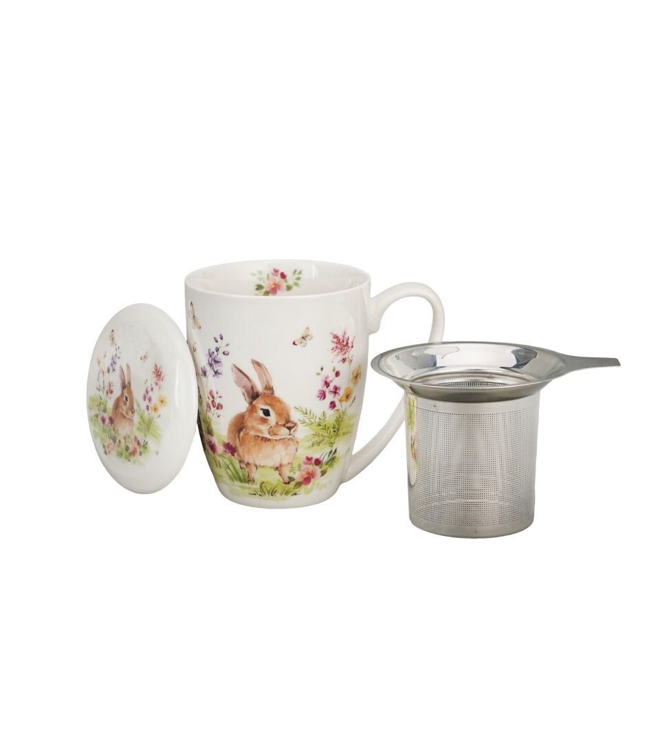 Kubek DUO 360ml Classic z zaparzaczem WIOSENNA SIELANKA