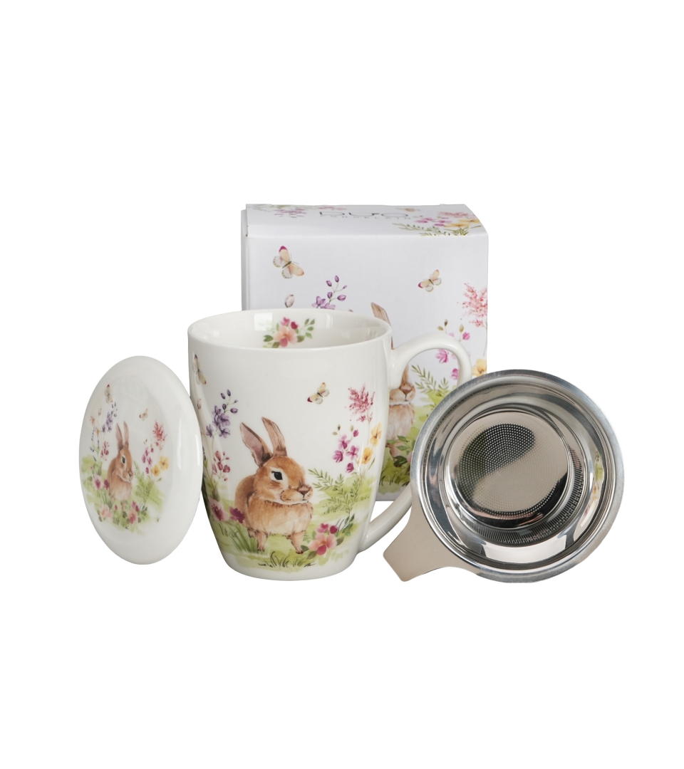 Kubek DUO 360ml Classic z zaparzaczem WIOSENNA SIELANKA