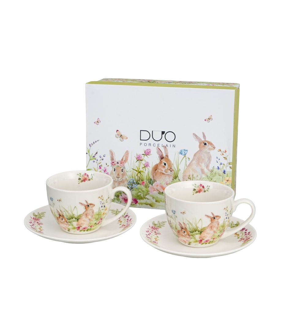 Filiżanki DUO ze spodkami 2x270ml WIOSENNA SIELANKA