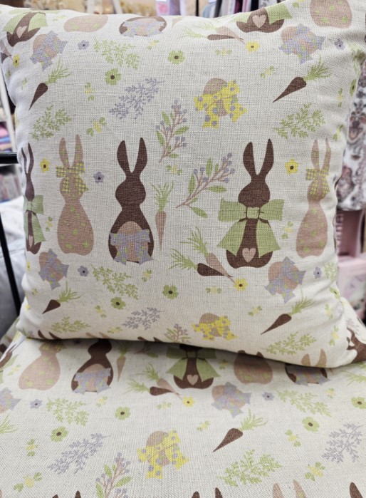 Poszewka Martuli Zajączki Len 45x45