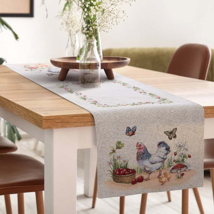 Poszewka Eurofirany Gobelin 1287 Kury 45x45