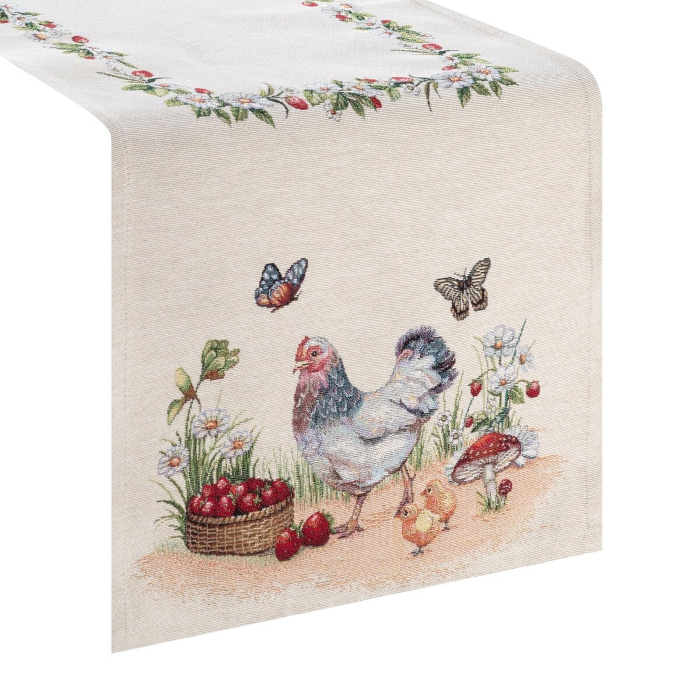 Poszewka Eurofirany Gobelin 1287 Kury 45x45