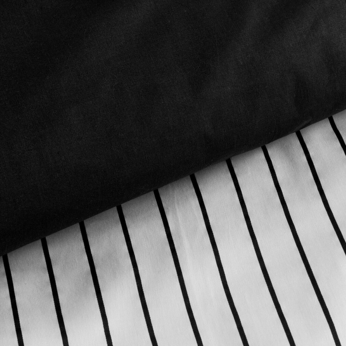 Pościel Eurofirany Classic Satin 160x200 Raya biało - czarna