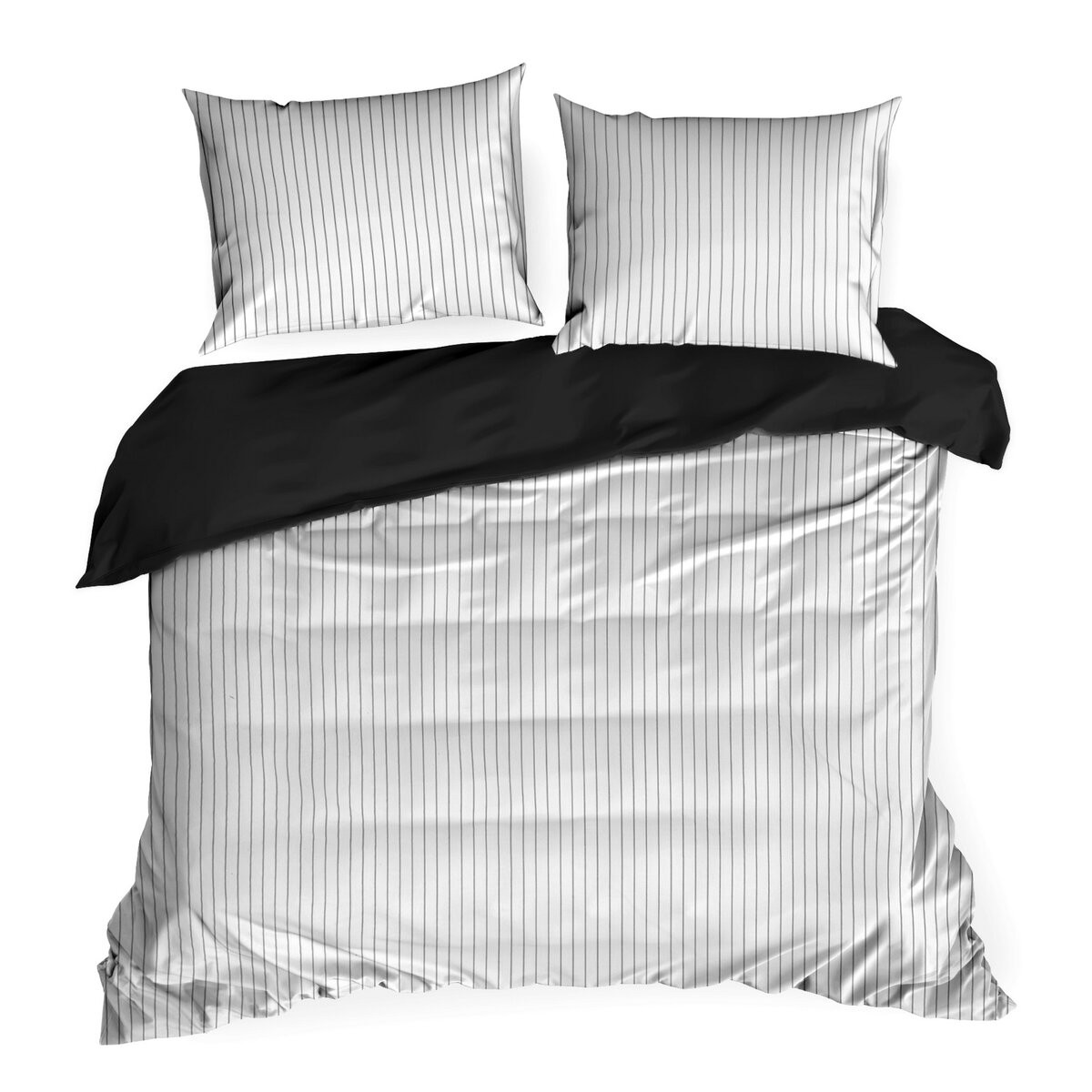 Pościel Eurofirany Classic Satin 160x200 Raya biało - czarna