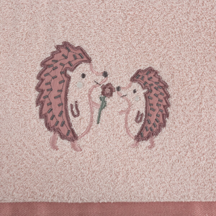 Ręcznik Eurofirany Baby68 100x100 róż z kapturkiem