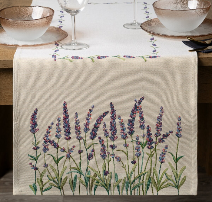 Bieżnik Eurofirany Gobelin 129 lawenda 45x140