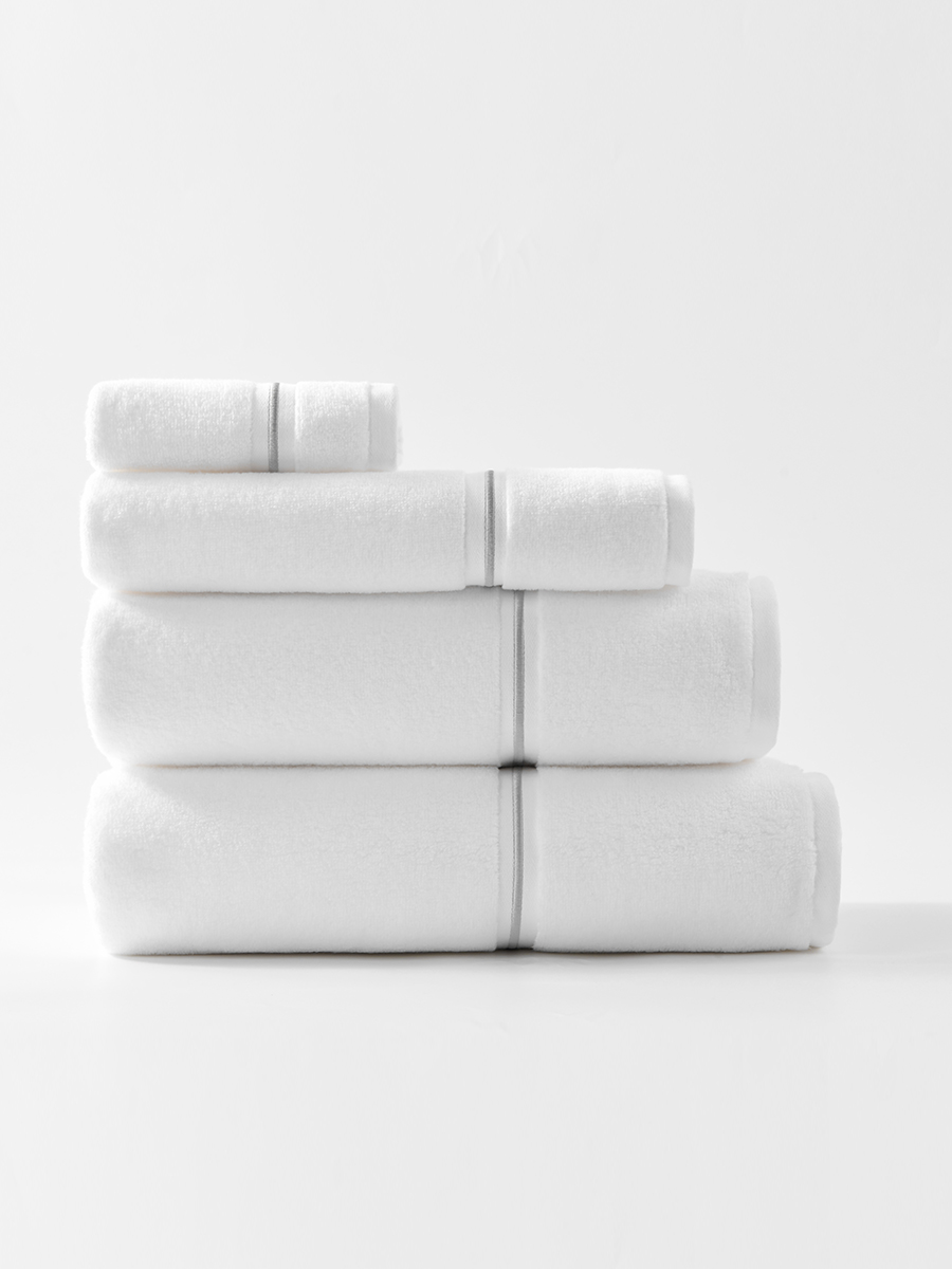 Ręcznik Libre 100x150 biały z szarym paskiem