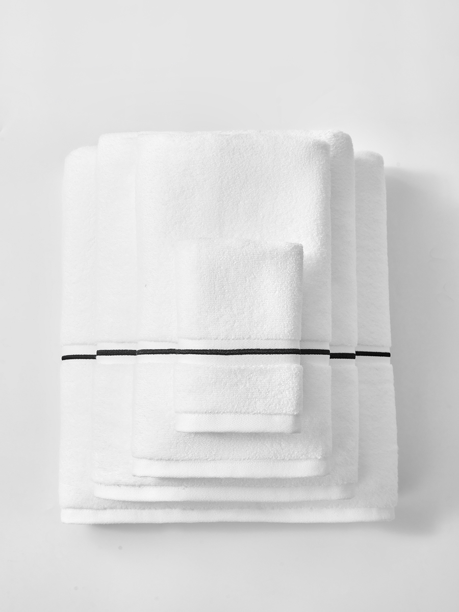 Ręcznik Libre 70x140 biały z czarnym paskiem