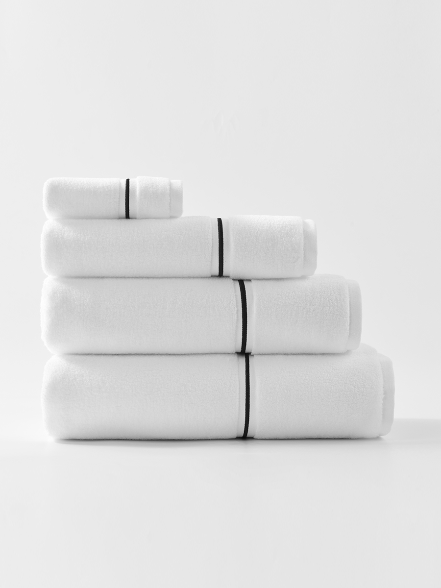 Ręcznik Libre 70x140 biały z czarnym paskiem