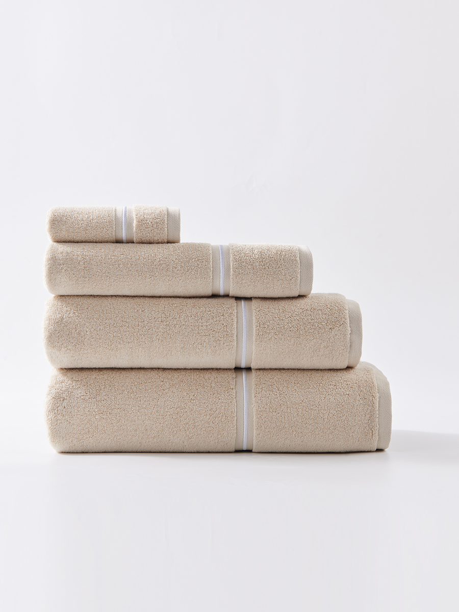 Ręcznik Libre 70x140 beżowy z białym paskiem