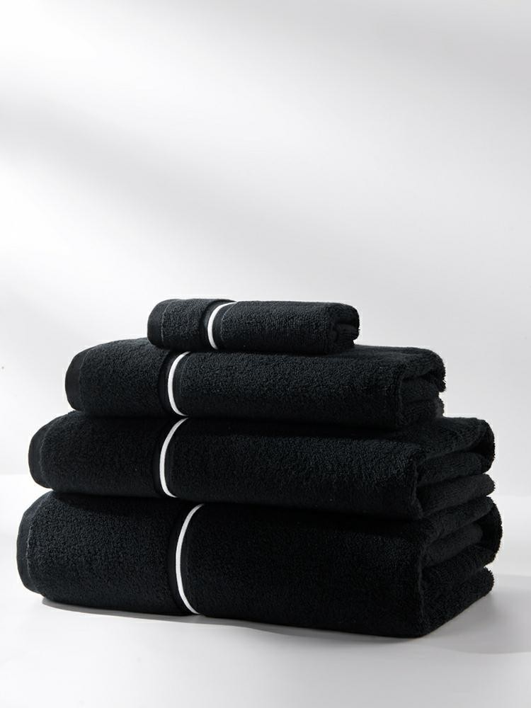 Ręcznik Libre czarny z białym paskiem