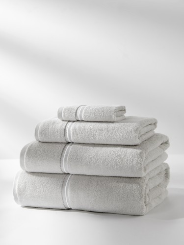 Ręcznik Libre 30x30 szary z białym paskiem