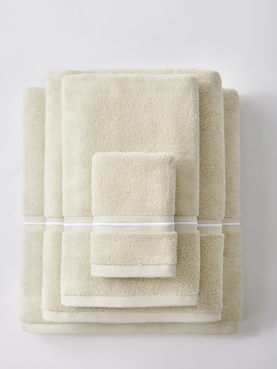 Ręcznik Libre 30x30 beżowy z białym paskiem