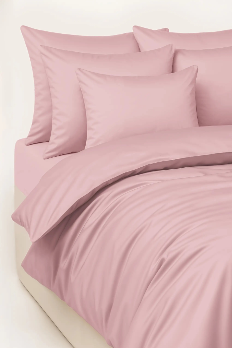Pościel satyna bawełniana gładka 160x200 pudrowa