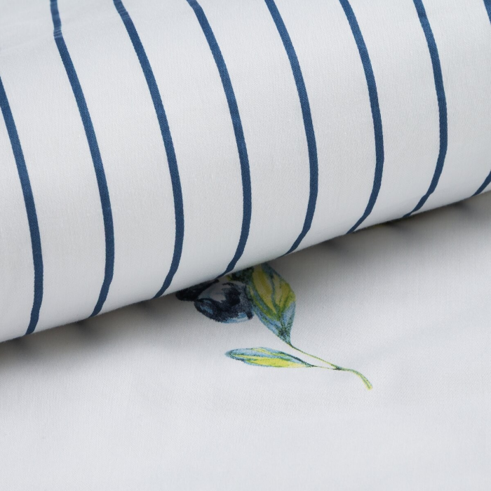 Pościel Eurofirany Classic Satin 160x200 Raya 4 granatowe borówki