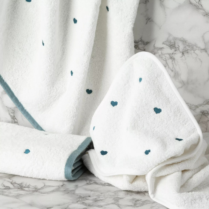 Ręcznik Eurofirany Baby58 100x100 biało niebieski z kapturkiem