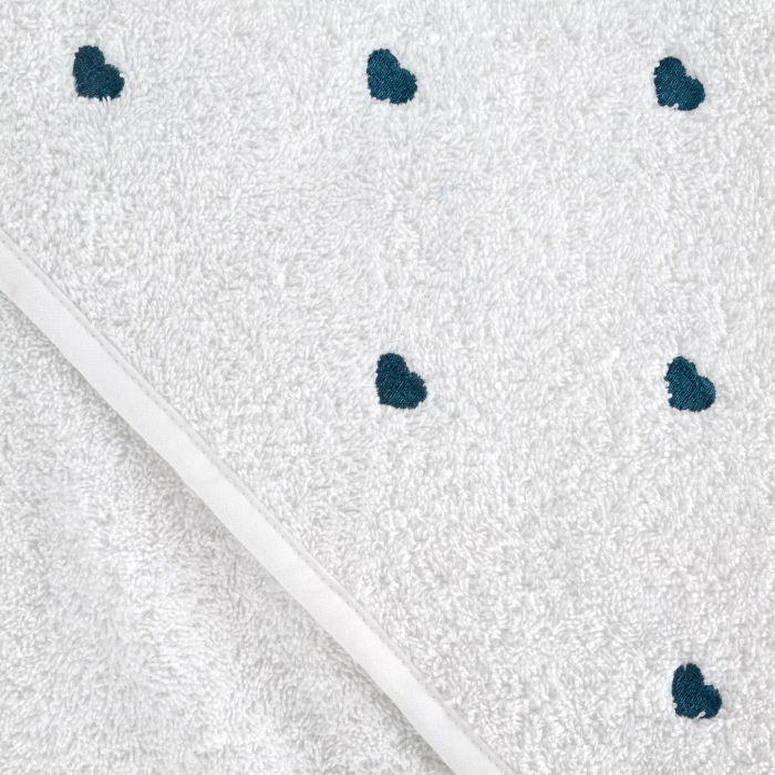 Ręcznik Eurofirany Baby58 100x100 biało niebieski z kapturkiem