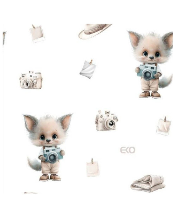 Ręcznik EKO z kapturkiem Fotograf niebieski 100x100