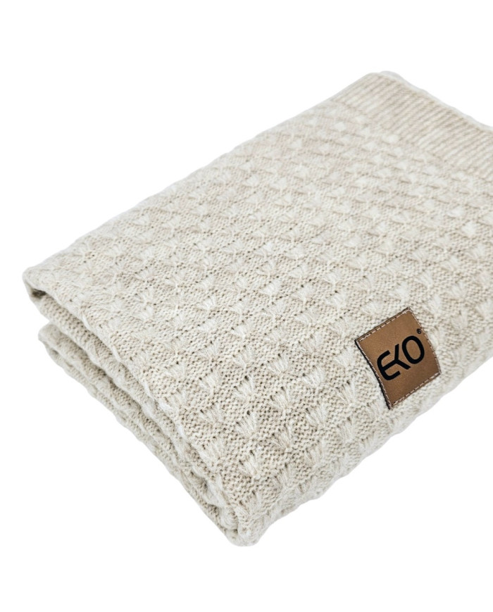 Kocyk EKO dzianinowy PLE-107 Beż 80x100