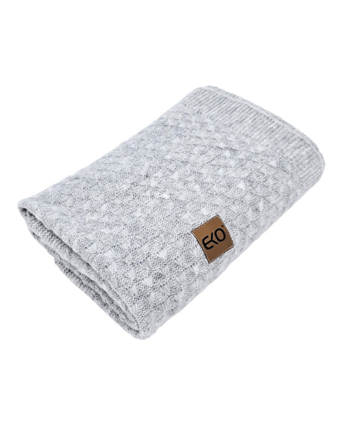 Kocyk EKO dzianinowy PLE-107 Jasny szary 80x100