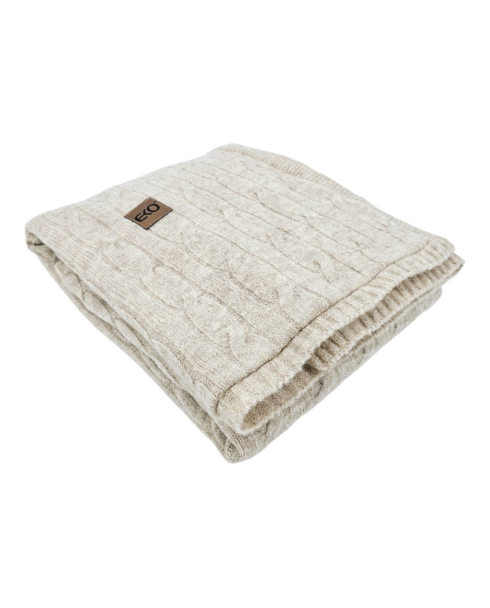 Kocyk EKO dzianinowy z podszyciem PLE-108 80x100 Beż