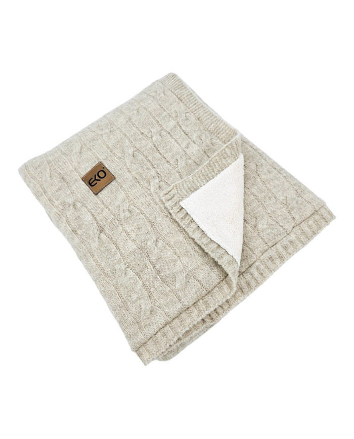 Kocyk EKO dzianinowy z podszyciem PLE-108 80x100 Beż