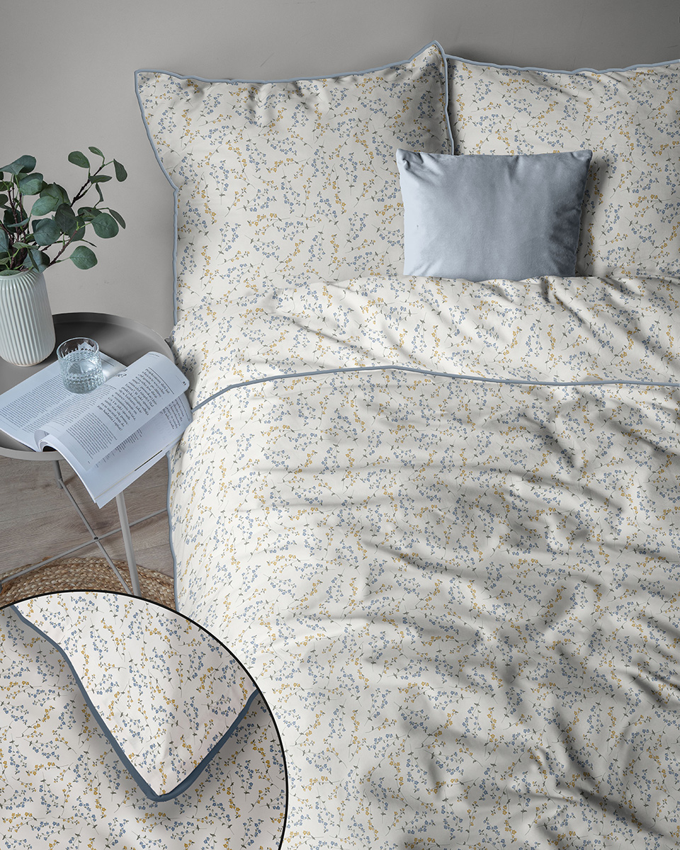 Pościel Martuli Perkal 220x200 Gibsówka niebieska