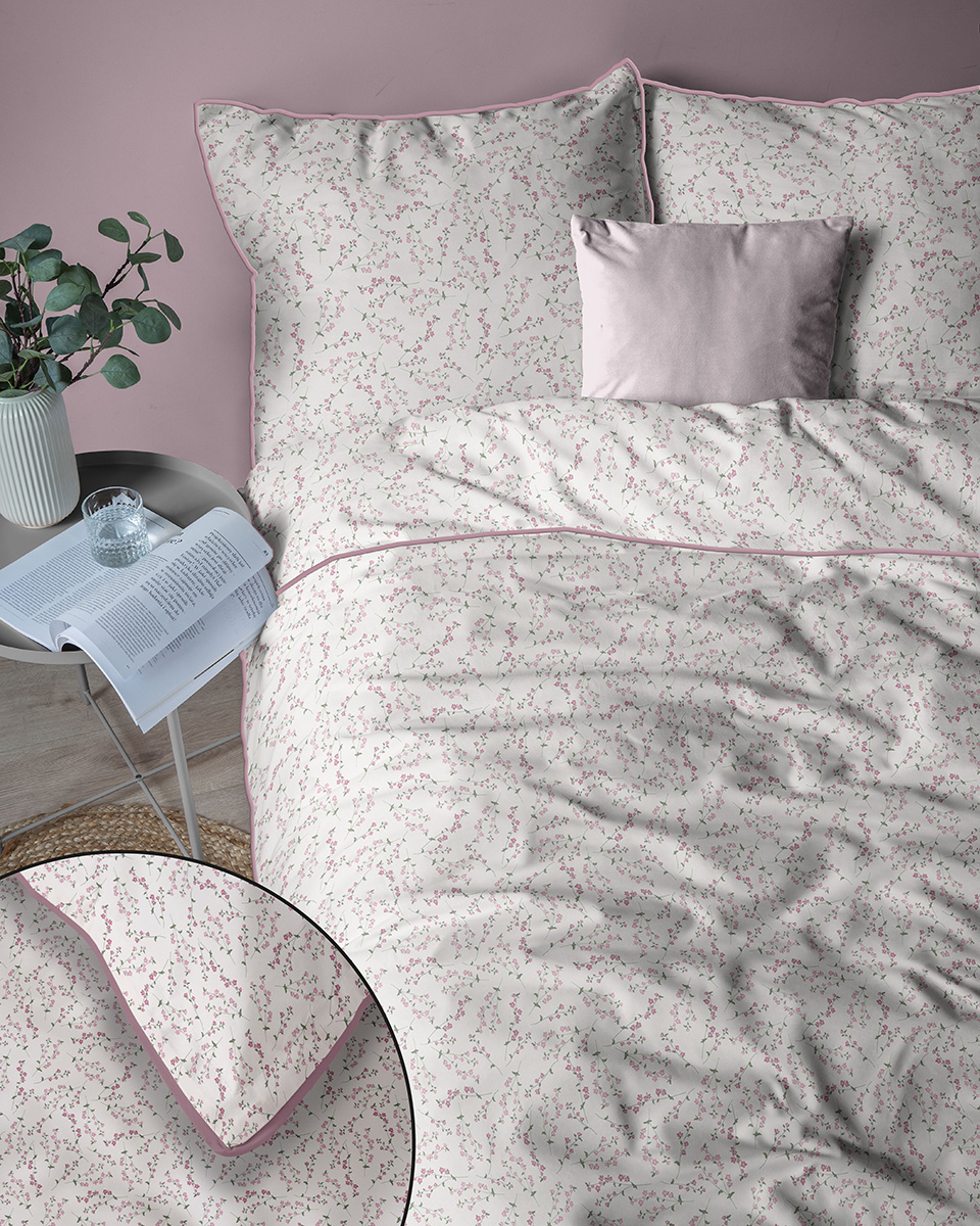 Pościel Martuli Perkal 160x200 Gibsówka różowa