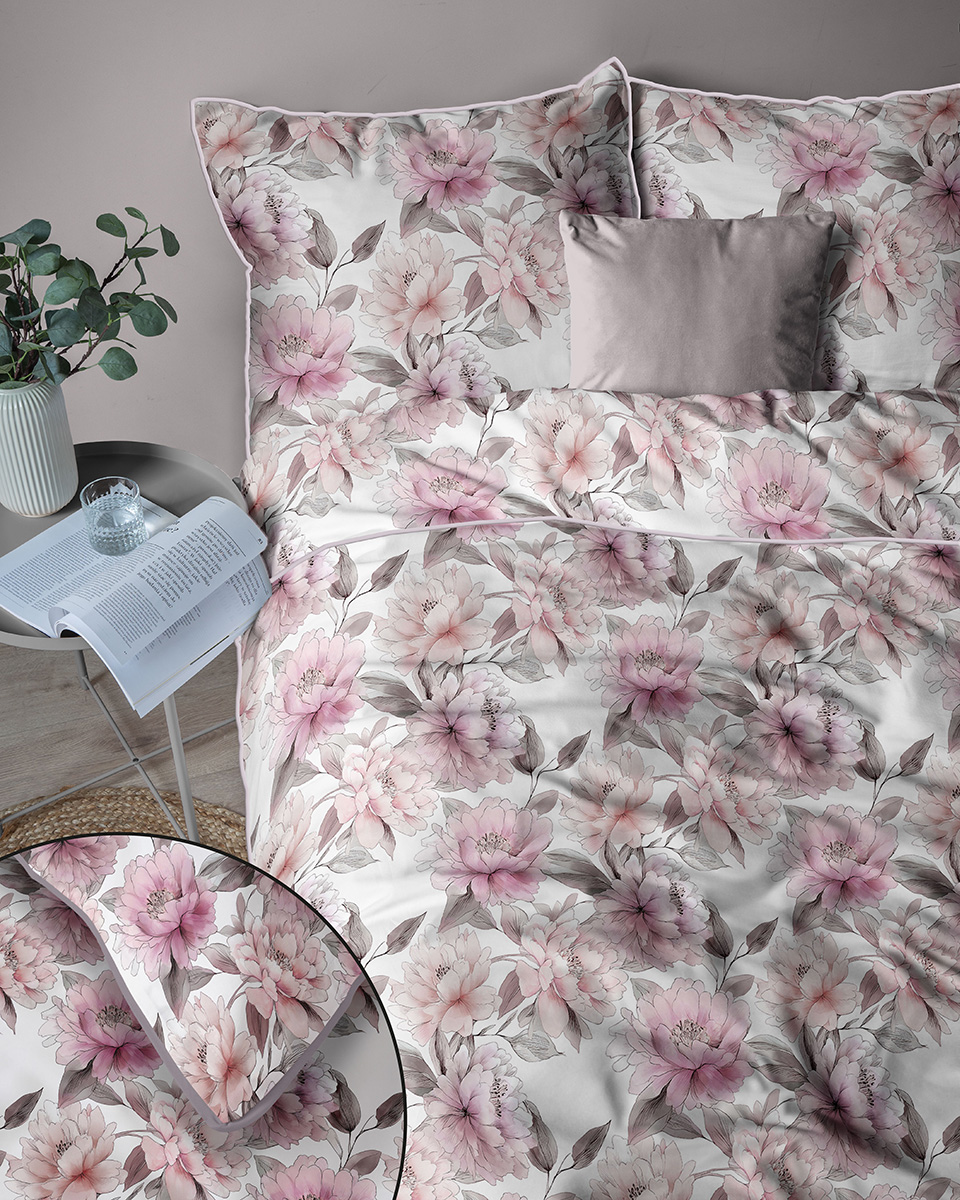 Pościel Martuli Perkal 160x200 Piwonia różowa