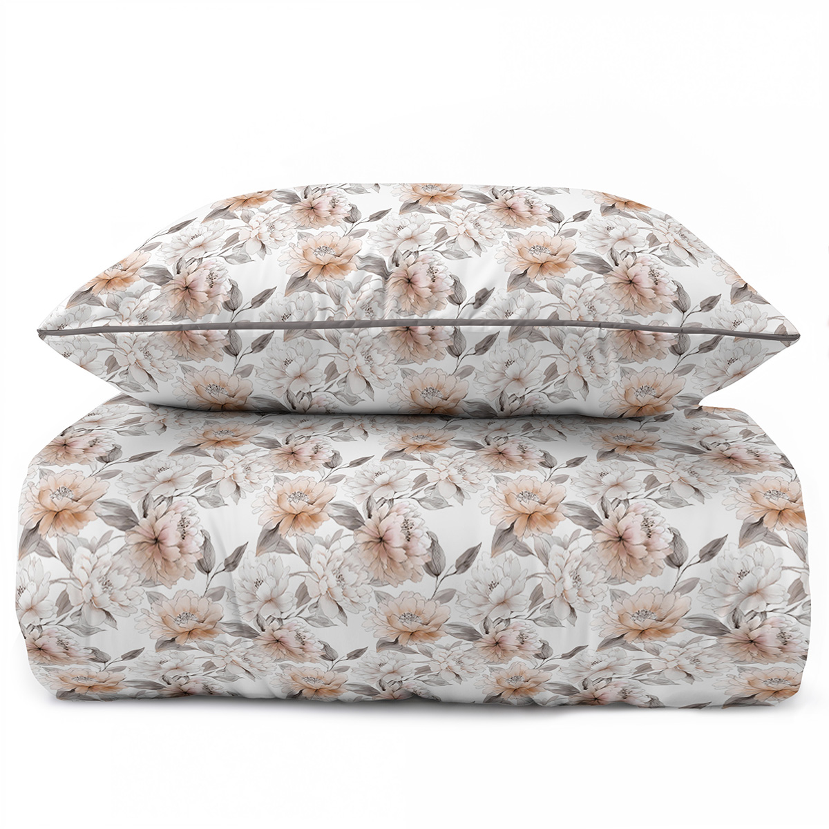 Pościel Martuli Perkal 160x200 Piwonia beżowa