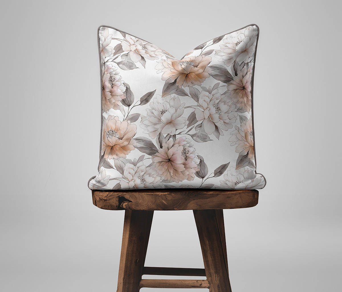 Poszewka Martuli Perkal 40x40 Piwonia beżowa