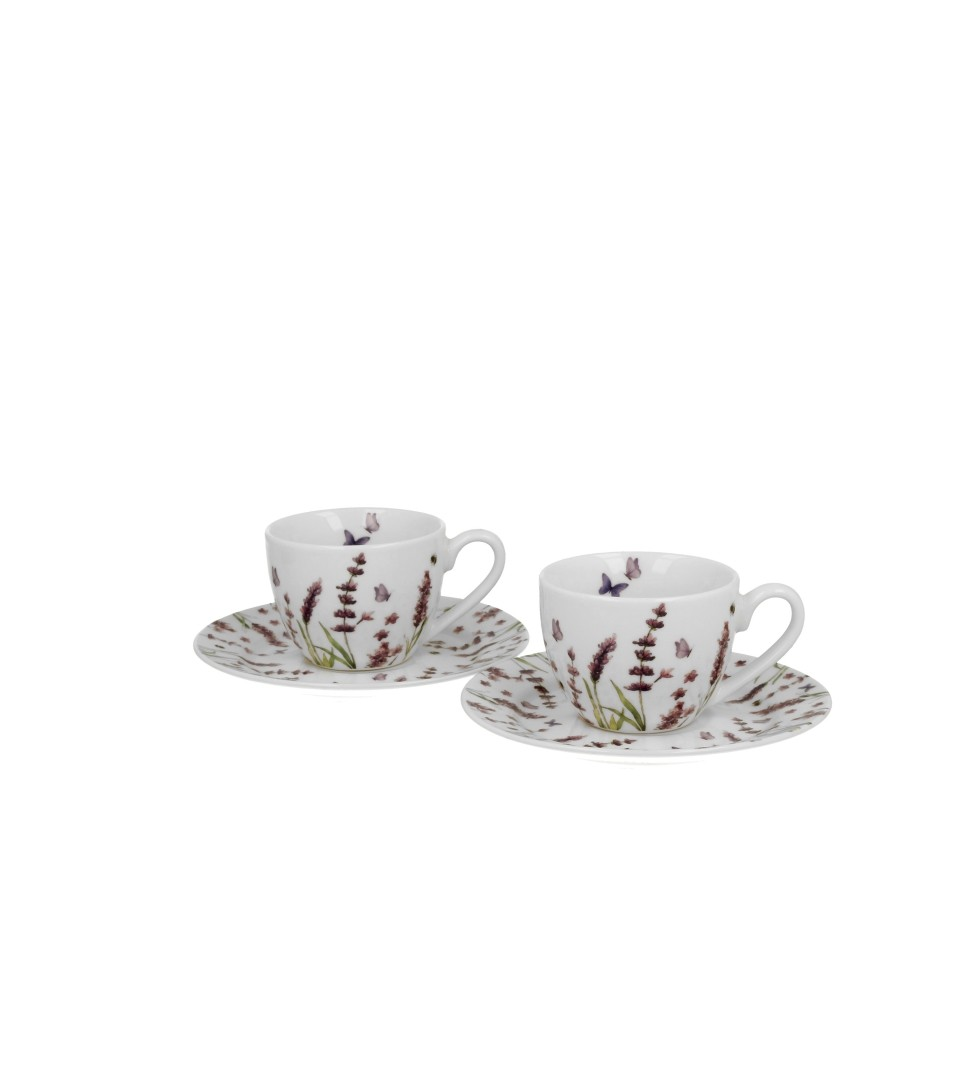 Filiżanka DUO ze spodkiem espresso 2x110ml Classic Lavender