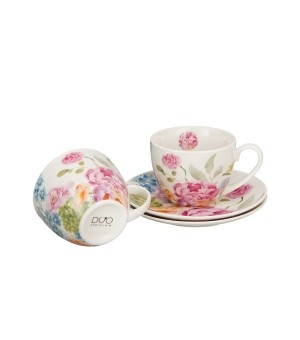 Filiżanki DUO ze spodkami 270ml x2 JUNE
