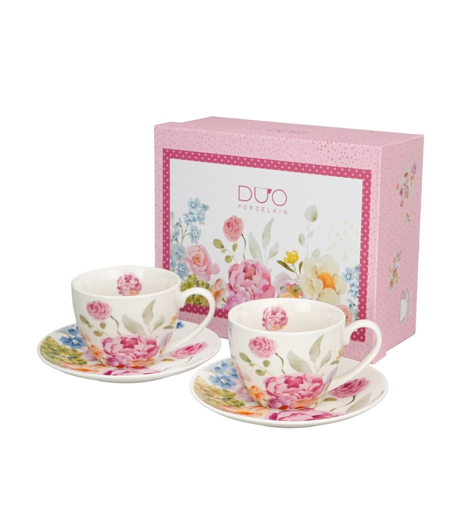 Filiżanki DUO ze spodkami 270ml x2 JUNE