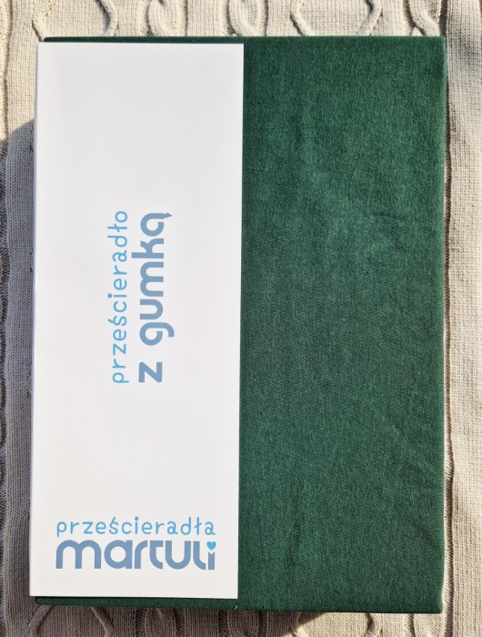 Prześcieradło Martuli Jersey 120x200 32 butelkowa zieleń