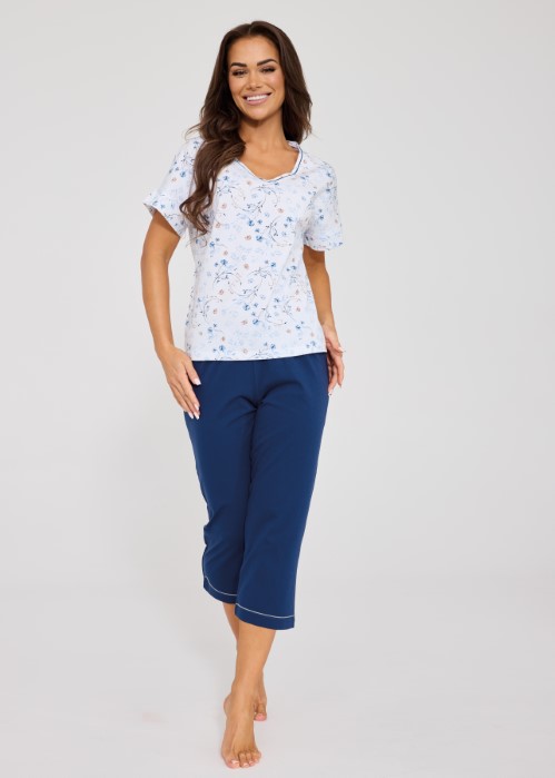 Piżama Cornette damska Gianna niebieski 4XL