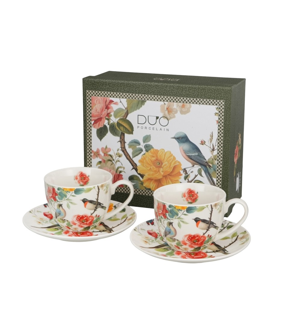 Filiżanki DUO ze spodkami 270ml x2 APRIL